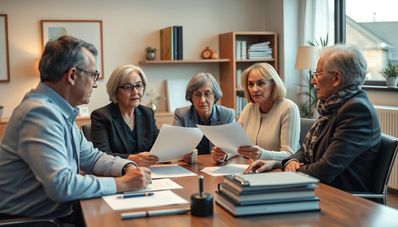 Family elder care planning discussion